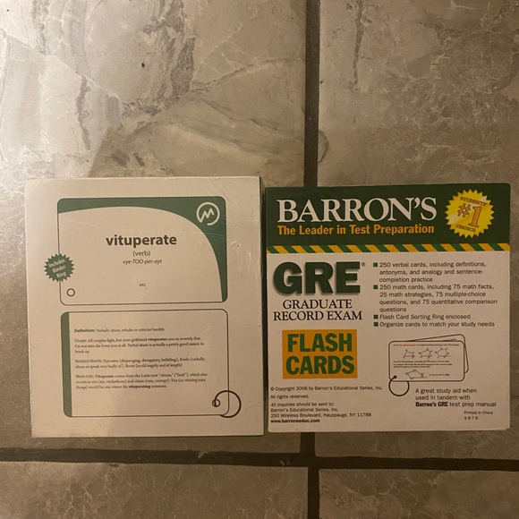 GRE Exam Prep Flash Cards - Picture 2 of 4